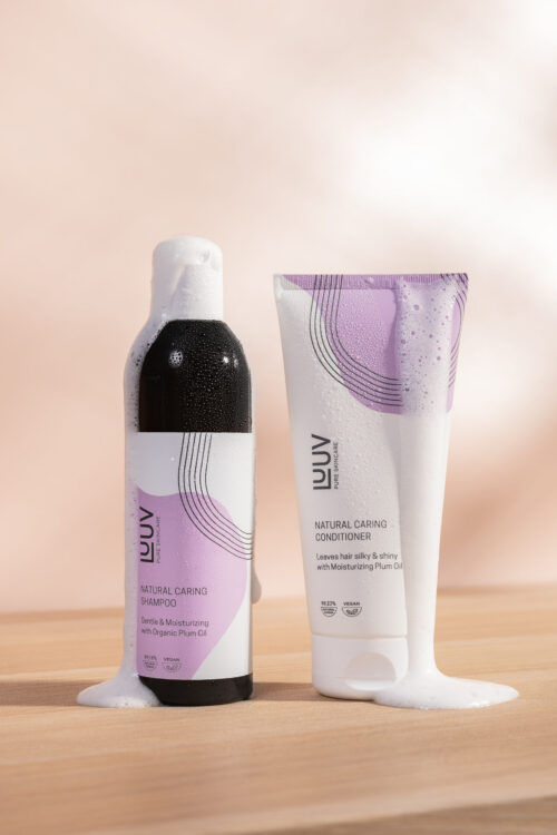 Hooldav juuksehoolduskomplekt: ploomiõliga šampoon+palsam