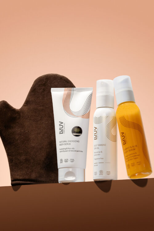 Starter kit: Isepruunistav kuivõli, Astelpaju kehakoorija, Porgandi kuivõli ja Aplikaatorkinnas